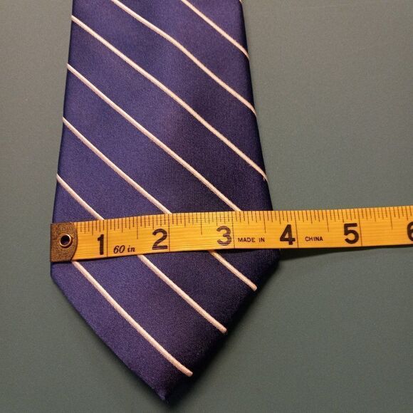 City of London Silk Blue with White stripe Tie - Picture 4 of 7